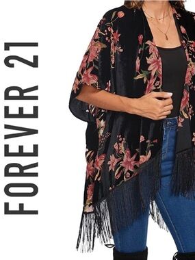 FOREVER 21 Floral kimono coverup | Small